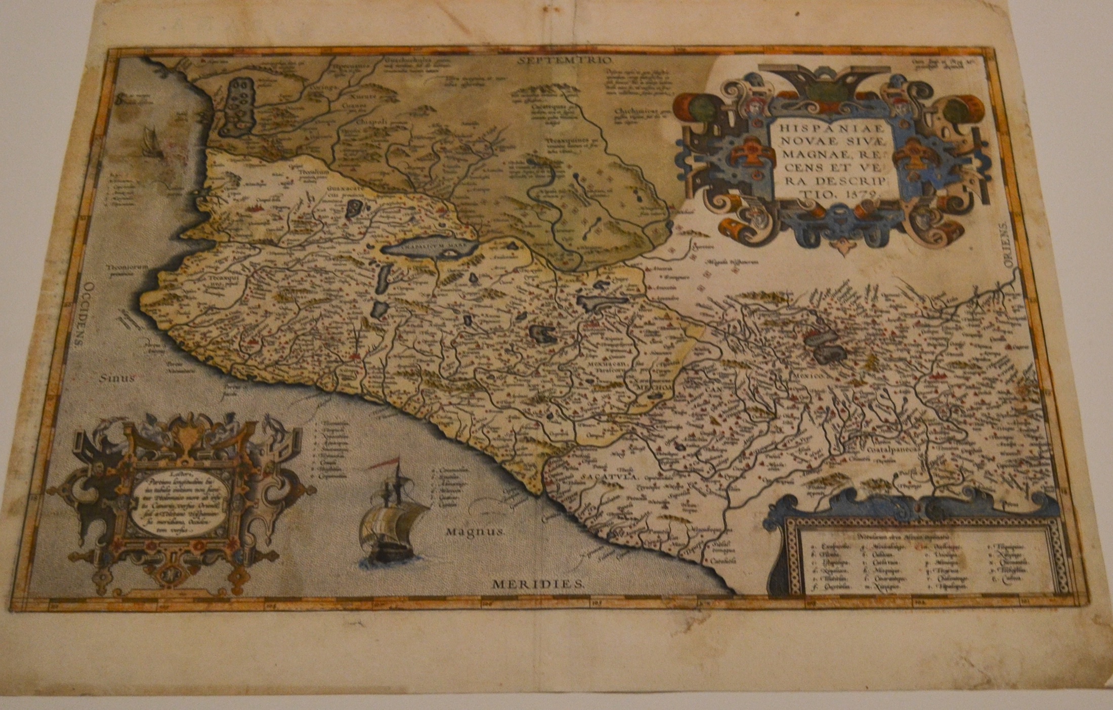 Mapa de Nueva España publicado por Abraham Ortelius en 1579