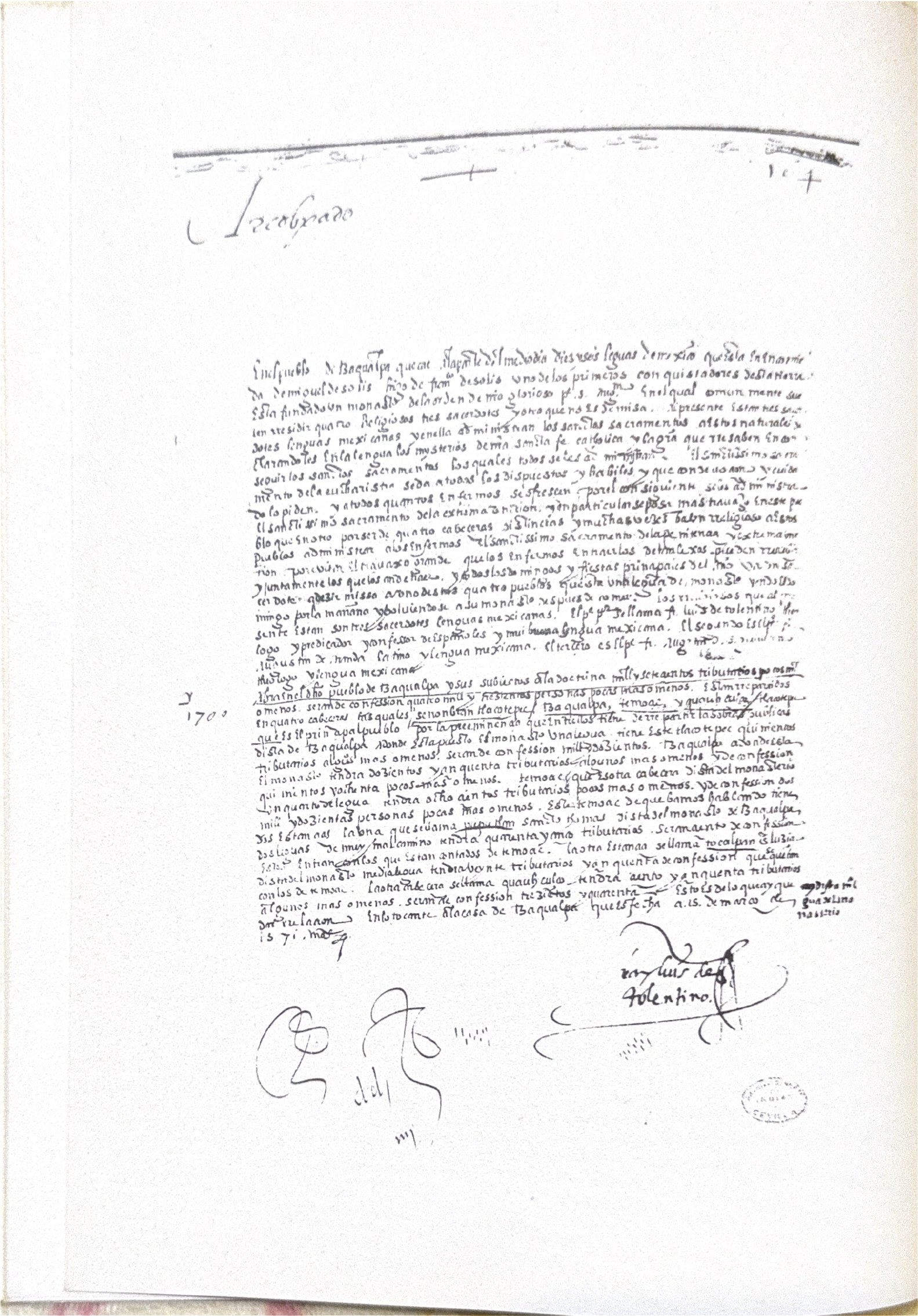 Facsímil del manuscrito de la Memoria del pueblo de Tzacualpa de 1571