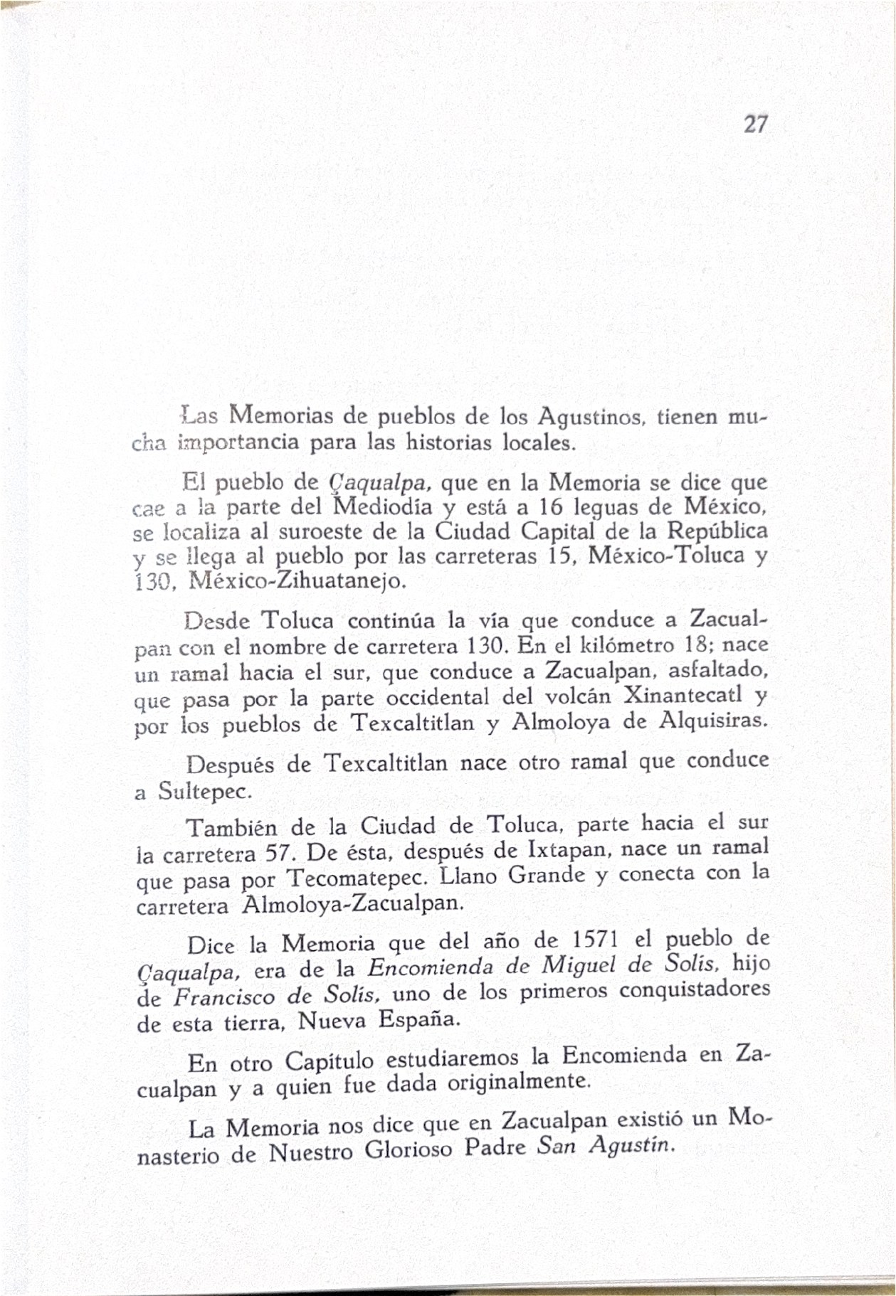 Página del estudio de 1975 que ubica la memoria en el Zacualpan del Estado de México