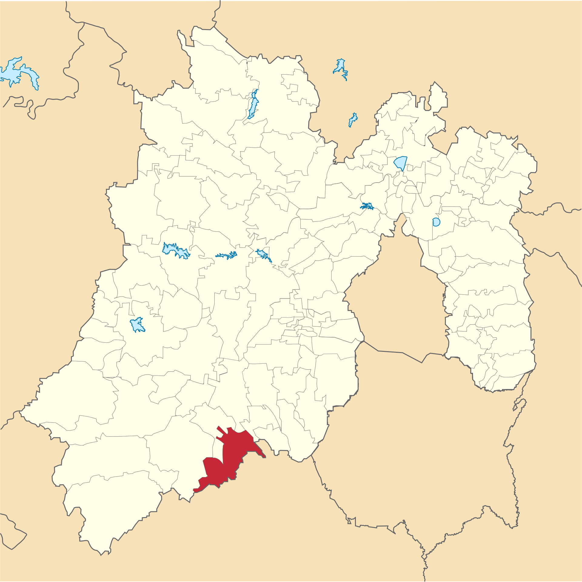 Mapa de localización del municipio de Zacualpan en el Estado de México